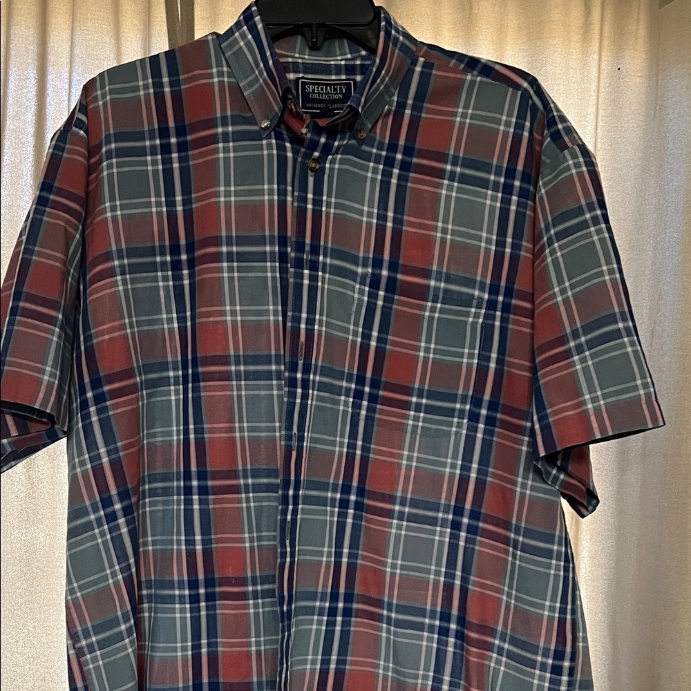 Plaid Casual Shirt - Red and Blue